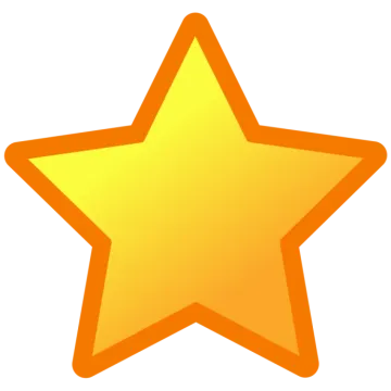 a yellow star on a white background
