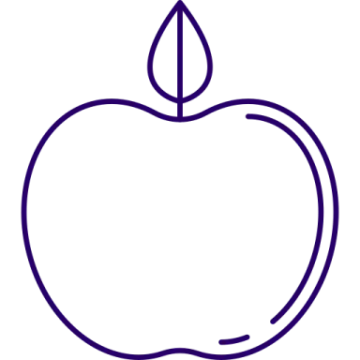 an apple with a candle on it