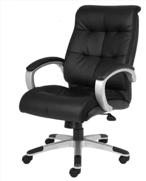 a black office chair on a white background