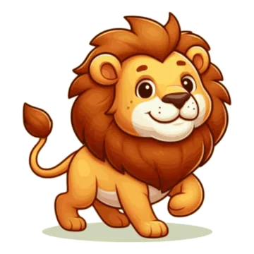 a cartoon of a lion