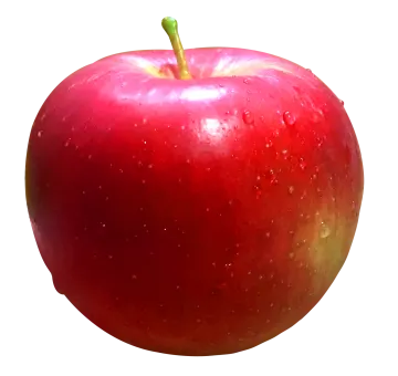 a red apple on a white background