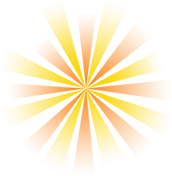 a yellow sun burst on a white background