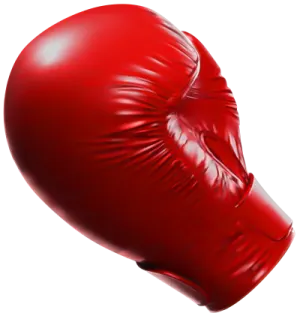 a red boxing glove on a white background