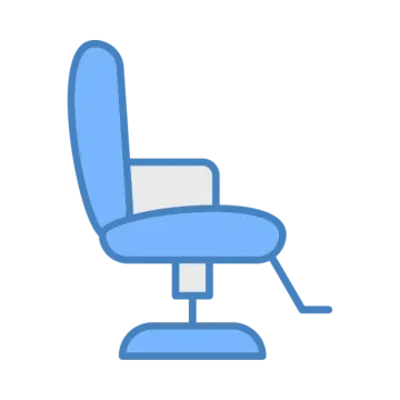 a blue office chair