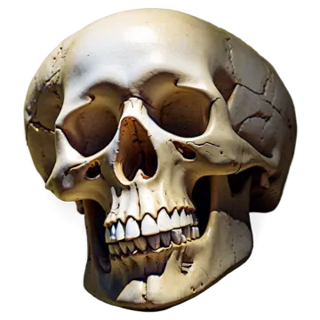 a human skull on a white background