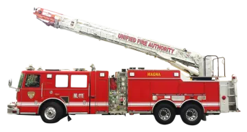 a red fire truck with a ladder and ladder