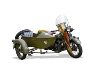 an old motorcycle with a sidecar attached to it
