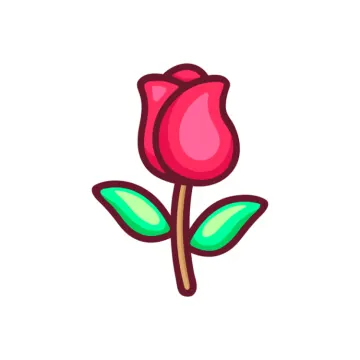 a red rose with green leaves on it