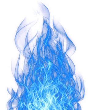 blue fire on white background photo