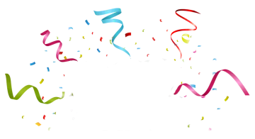 a bunch of colorful streamers on a white background