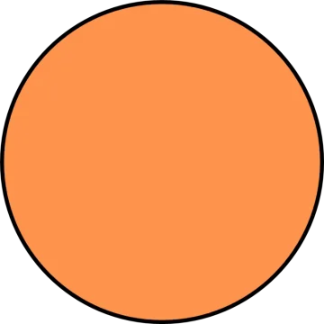an orange circle on a white background