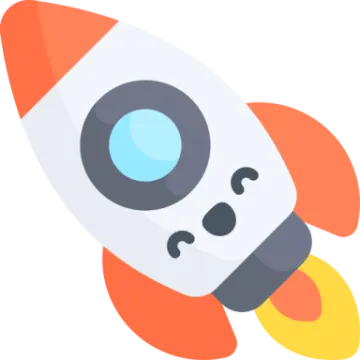 a rocket with a smiley face on it