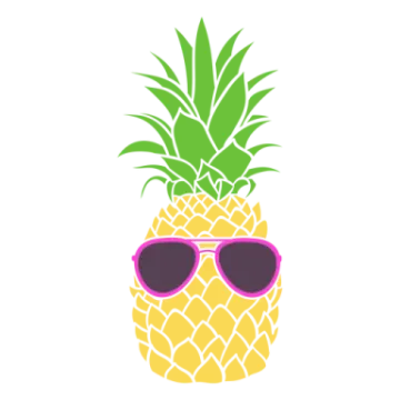 a pine with sunglasses on it