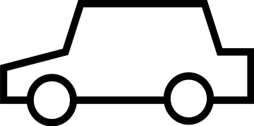 a black and white car icon