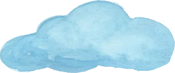 a blue cloud painted with watercolor