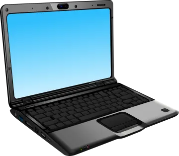 a laptop computer with a blue screen