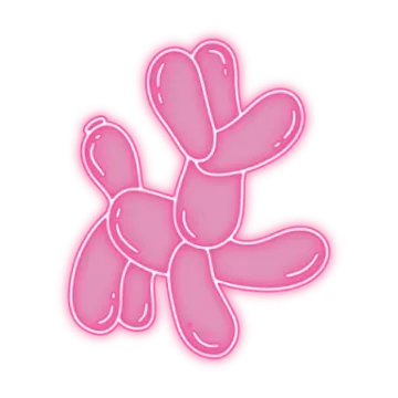 a pink balloon in the shape of a flower