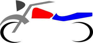 a blue and red bike with a white background