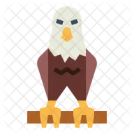 an eagle sitting on top of a wooden block