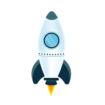 a rocket is shown in the middle of the image
