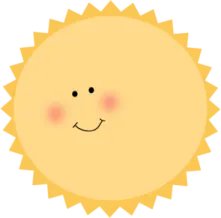 a cartoon sun with a smiling face