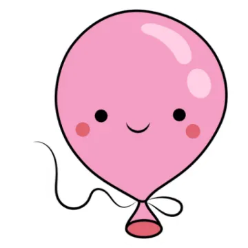 a pink balloon with a smiling face