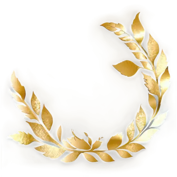 a gold laurel wreath on a white background