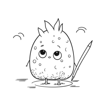 a black and white drawing of a bird with a pencil