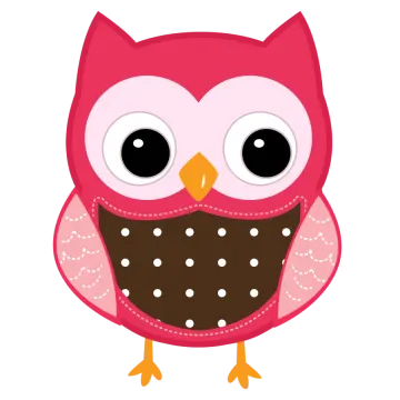 a pink and brown owl with big eyes