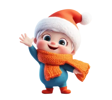 a little boy wearing a santa hat and scarf