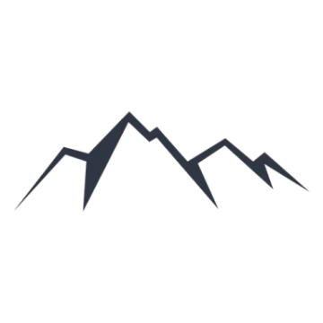 a black and white mountain icon