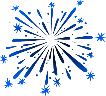 a blue and white star burst