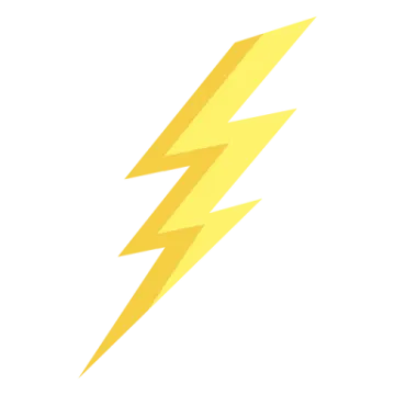 a yellow lightning bolt