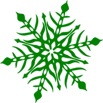 a green snowflake on white background