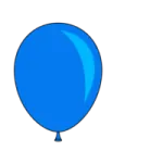a blue balloon on a white background