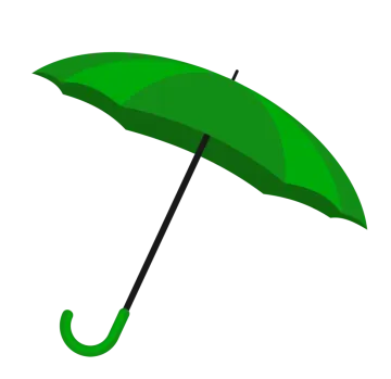 a green umbrella on a white background
