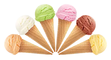 five scoops of ice cream