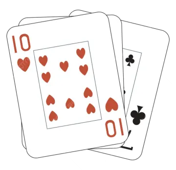 two playing cards with hearts on them