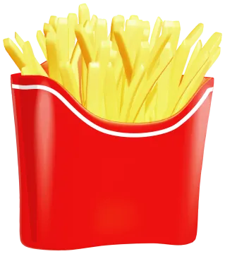 french fries in a red container
