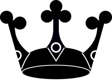 a black and white silhouette of a crown