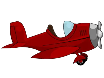 a small red plane with a propeller