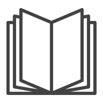 a black and white icon of a book