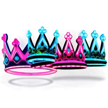 a pink and blue crown on a white background