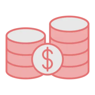 a stack of coins with a dollar sign