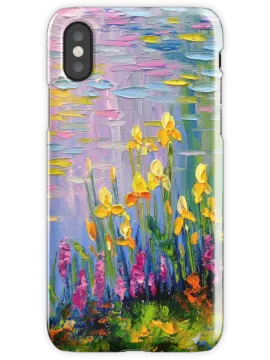 a painting of yellow flowers on a purple background