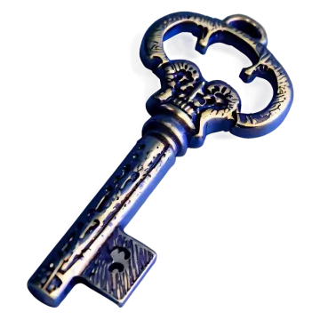 a metal skeleton key on a white background