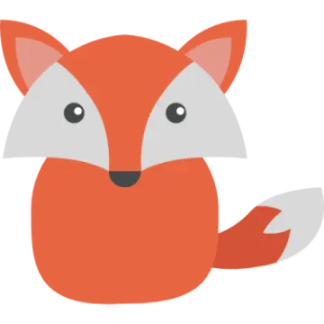 an orange fox with a white background