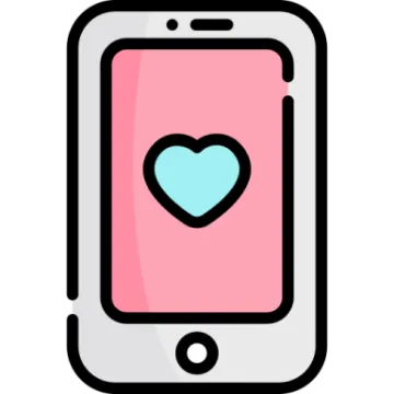 a smartphone with a heart on the screen