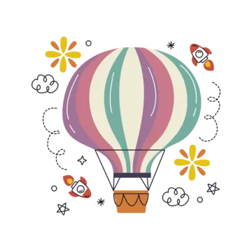 an illustration of a hot - air balloon