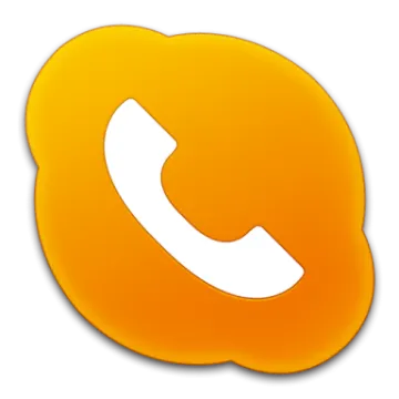 an orange phone icon on a white background